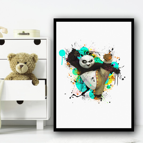 Kung Fu Panda Splatter Wall Art Print