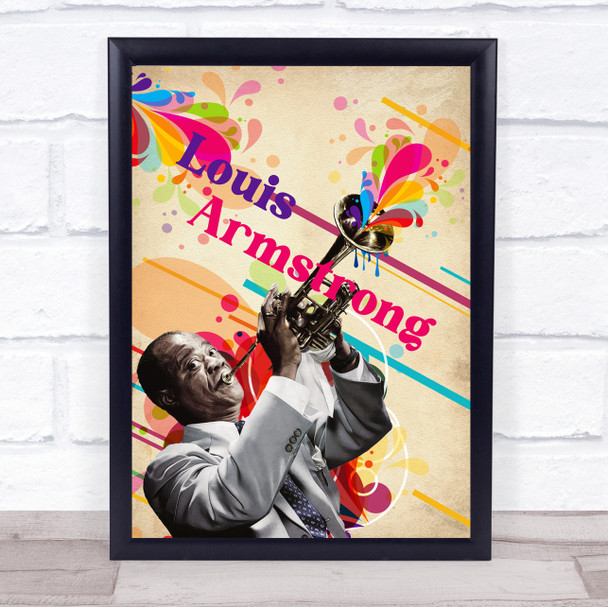Louis Armstrong colorful Stripes And Blobs Wall Art Print