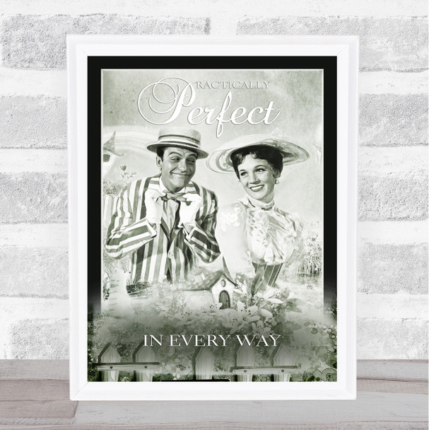 Mary Poppins Vintage Black & White Practically Perfect Wall Art Print