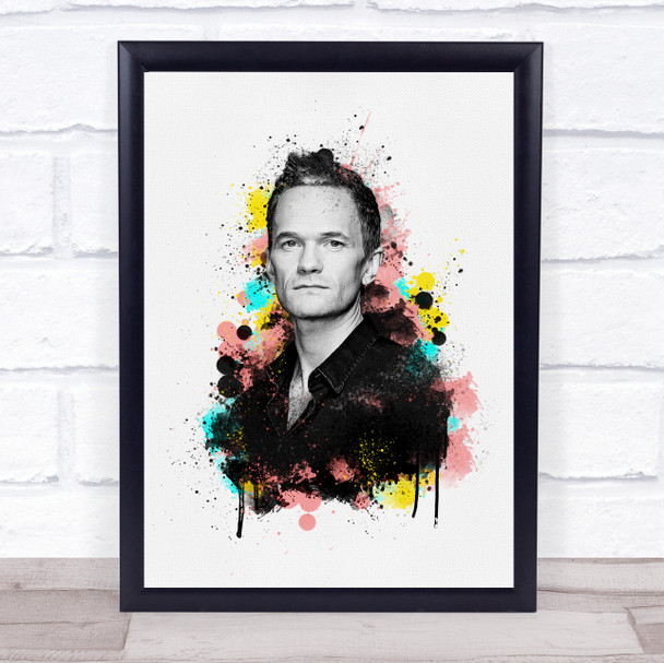 Neil Patrick Harris Watercolor Splatter Drip Wall Art Print