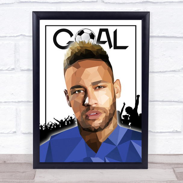 Neymar Polygon Goal & Crowd Wall Art Print