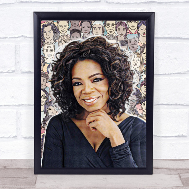 Oprah Winfrey Talk Show Crowd Cartoon Wall Art Print