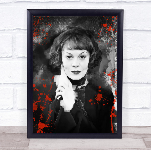 Peaky Blinders Polly Black & White Blood Splatter Wall Art Print