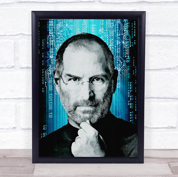 Steve Jobs Blue Tech Wall Art Print
