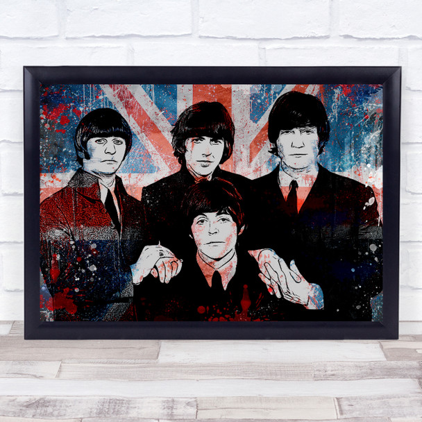 The Beatles Union Jack 4 Wall Art Print