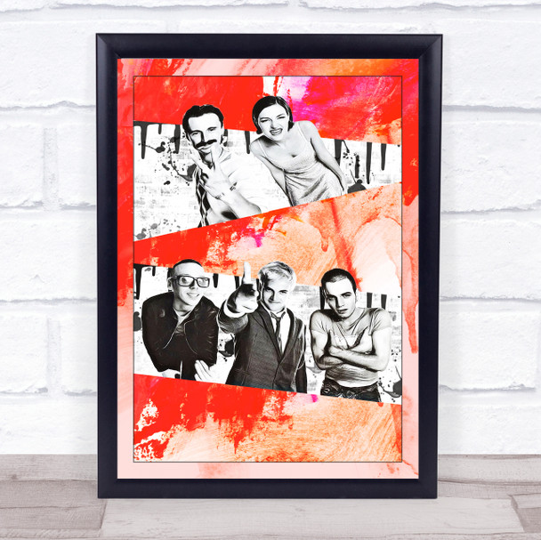 Trainspotting Cast Grunge Red Black & White Wall Art Print