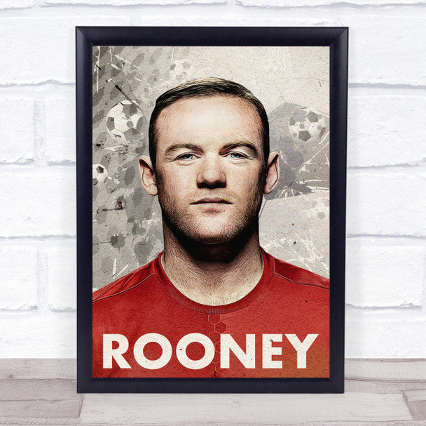 Wayne Rooney Hexagonal Football Splatter Wall Art Print