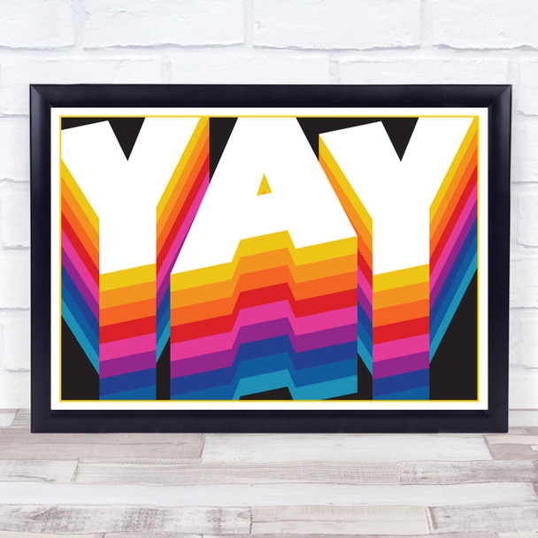 Yay Retro Word Art Wall Art Print