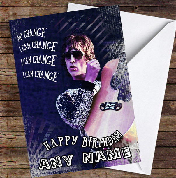 Richard Ashcroft Pop Art I Can Change Grunge Guitar Personalized Birthday Card