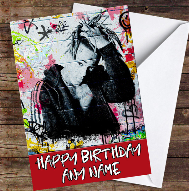 Xxxtentacion Urban Rapper Icon Graffiti Fade Wall Personalized Birthday Card