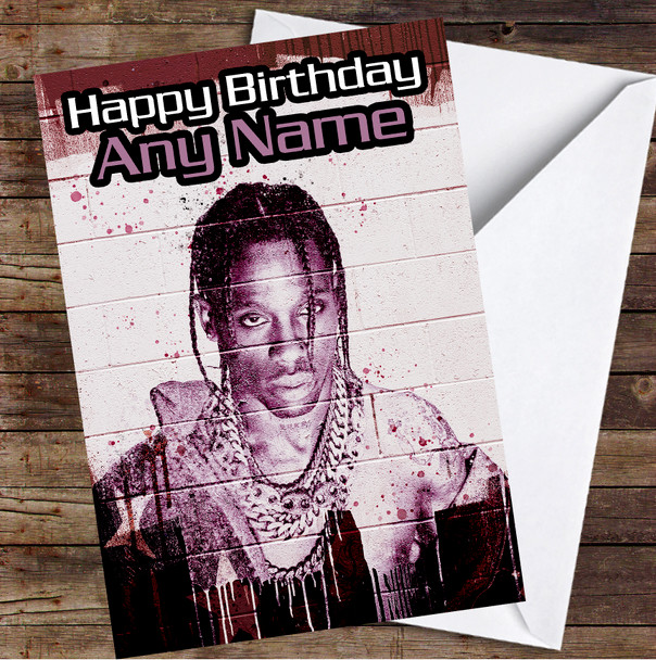 Travis Scott Wall Urban Graffiti Wall Drip Personalized Birthday Card