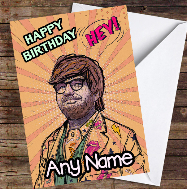 Ed Sheeran Hey Cartoon Sketch Punk Personalized Birthday Card