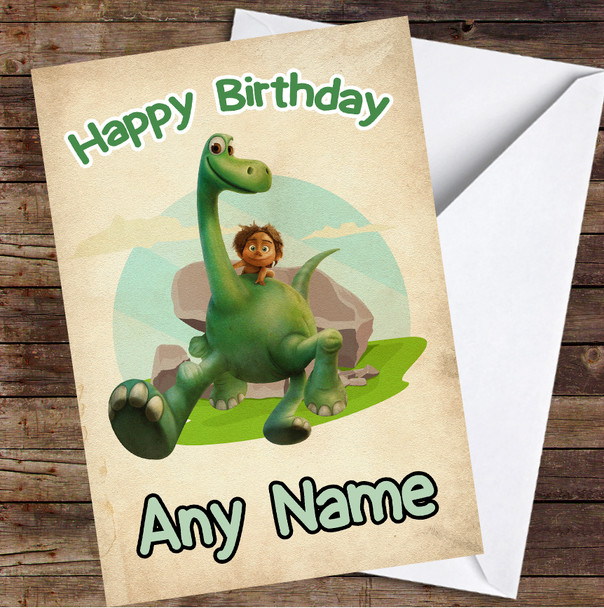 The Good Dinosaur Arlo Vintage Personalized Birthday Card