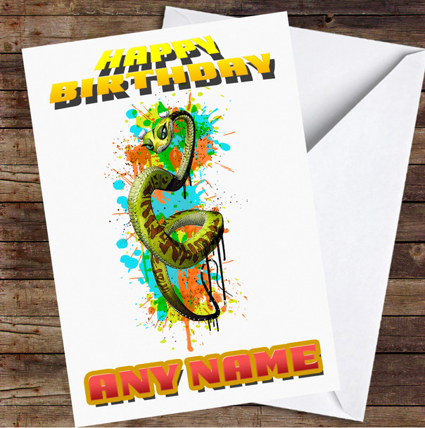Kung Fu Panda Viper Splatter Personalized Birthday Card