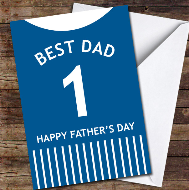 Football Football Team Shirt Any color Best Dad Personalized Father's Day Greetings Card