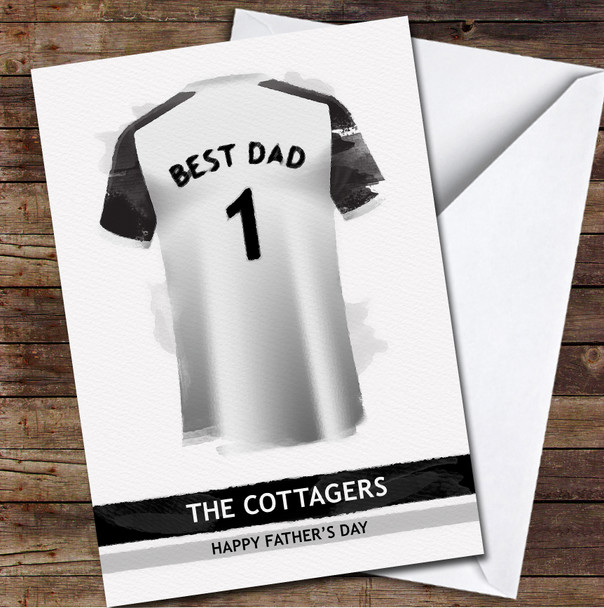 Fulham Football Team Shirt Paint Effect Best Dad Personalized Father's Day Greetings Card