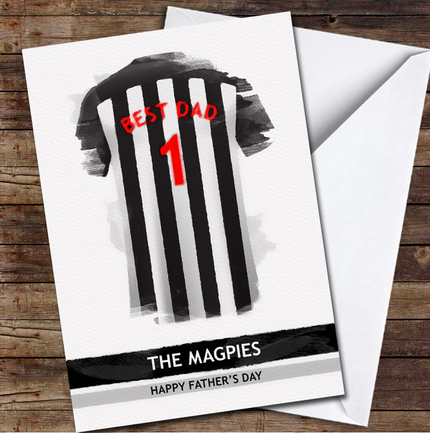 Newcastle United Football Team Shirt Best Dad Personalized Father's Day Greetings Card