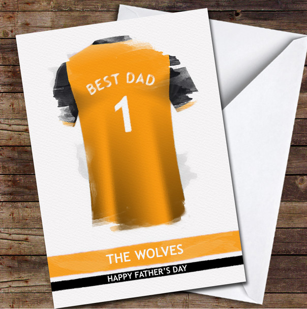 Wolverhampton Wanders Top Best Dad Personalized Father's Day Greetings Card