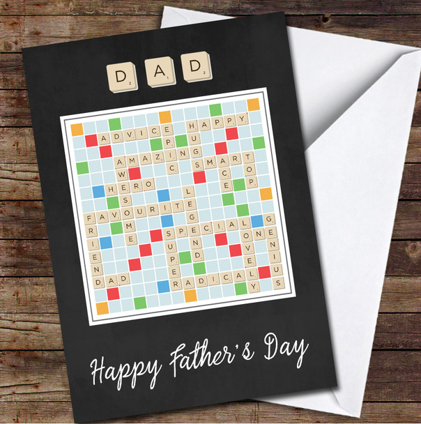 Scrabble Words Dad Personalized Personalized Father's Day Greetings Card