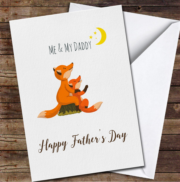 Me And My Daddy Cute Foxes Personalized Father's Day Greetings Card