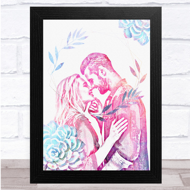 Couple Floral Botanical Pink Wall Art Print