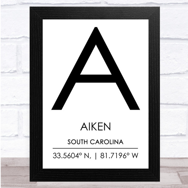 Aiken South Carolina Wall Art Print