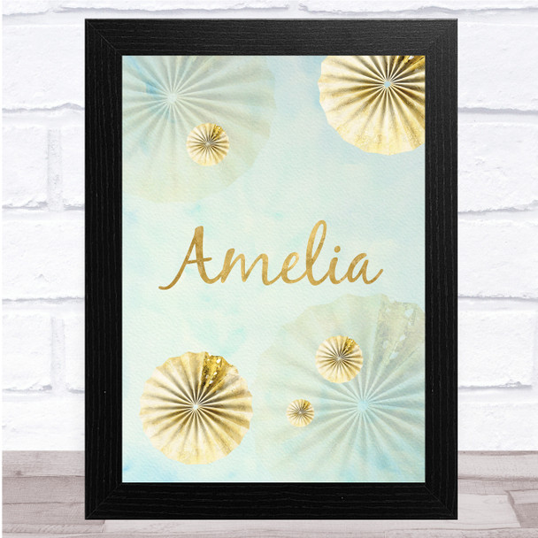 Golden Circle Fade Any Name Personalized Wall Art Print