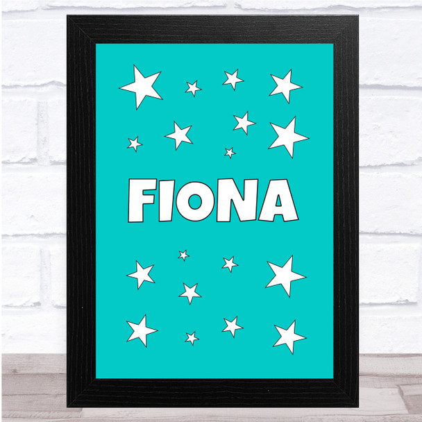 Blue Star Cluster Name Personalized Wall Art Print