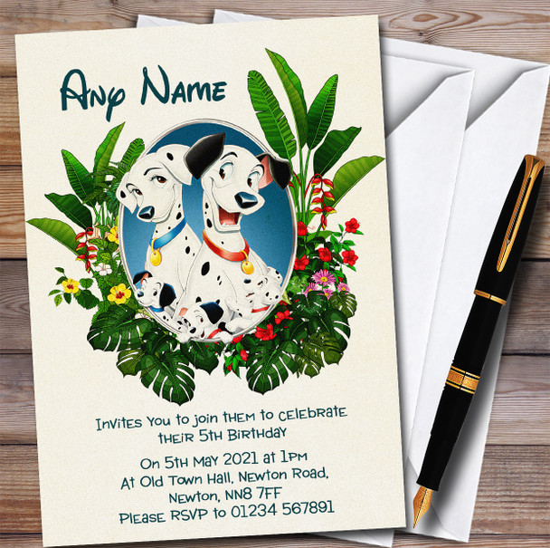 101 Dalmatians Retro Children's Kids Personalized Birthday Party Invitations