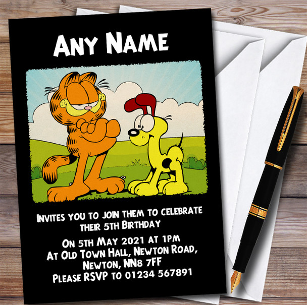 Garfield And Odie Children's Kids Personalized Birthday Party Invitations