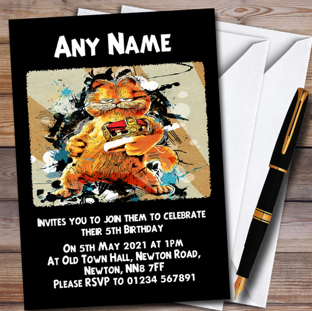 Garfield Retro Children's Kids Personalized Birthday Party Invitations