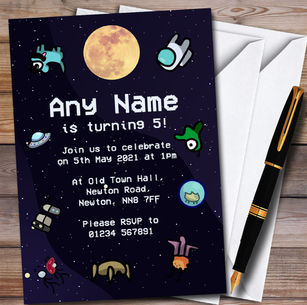 Among Us Pets Children's Kids Personalized Birthday Party Invitations