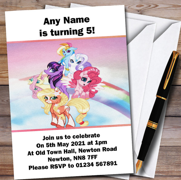 My Little Pony Multicolour Children's Personalized Birthday Party Invitations