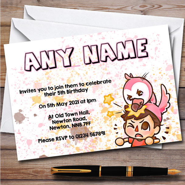 Flamingo Youtuber I Really Should Be Sleeping Birthday Party Invitations