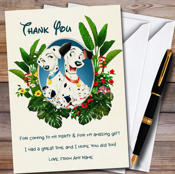 101 Dalmatians Retro Children's Kids Personalized Birthday Party Thank You Cards