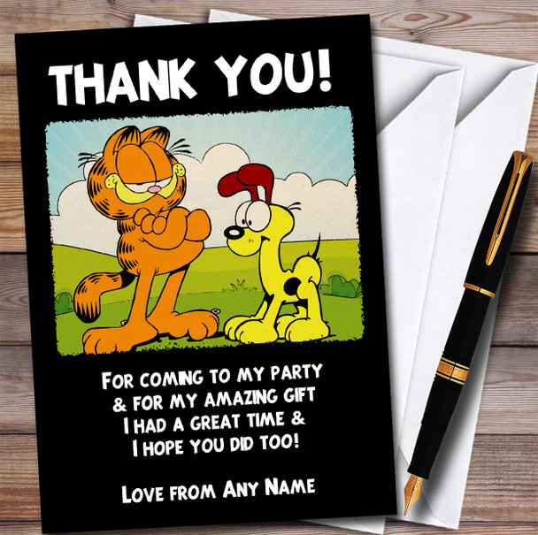 Garfield And Odie Children's Kids Personalized Birthday Party Thank You Cards