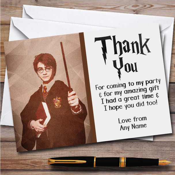 Harry Potter Retro Fade Children's Personalized Birthday Party Thank You Cards