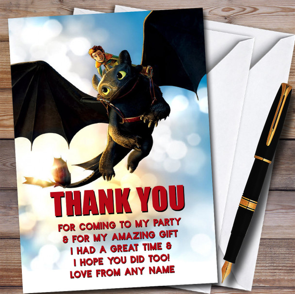 How To Train Your Dragon Children's Personalized Birthday Party Thank You Cards