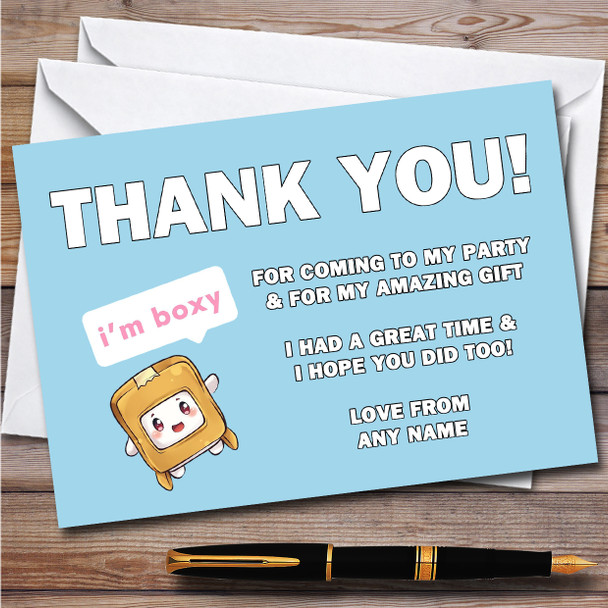 Lankybox Children's Kids Personalized Birthday Party Thank You Cards