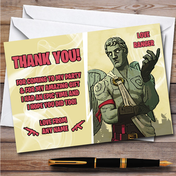 Love Ranger Gaming Comic Style Fortnite Skin Birthday Party Thank You Cards