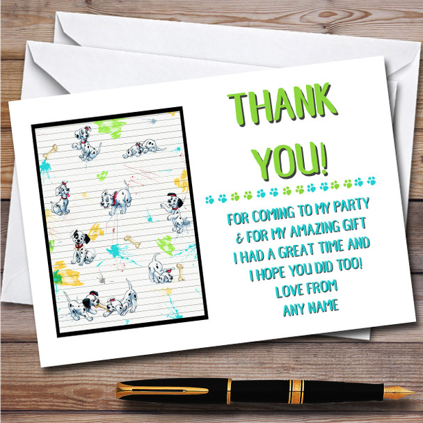 101 Dalmatians Scrapbook Children's Personalized Birthday Party Thank You Cards