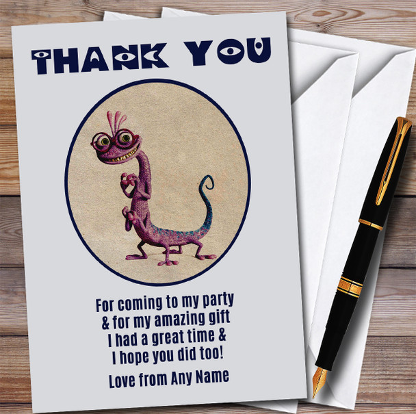 Monsters Inc Randall Boggs Children's Birthday Party Thank You Cards