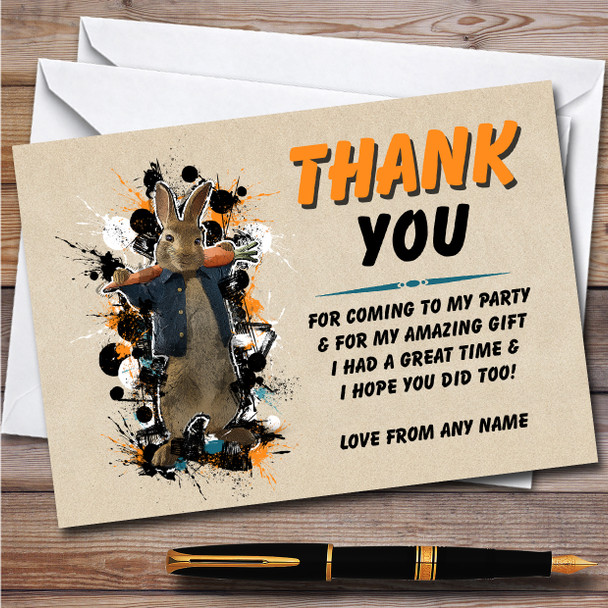 Peter Rabbit Fun Splatter Children's Personalized Birthday Party Thank You Cards