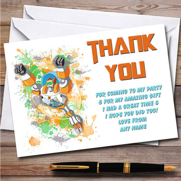 Rescue Bots Blades Splatter Art Children's Birthday Party Thank You Cards