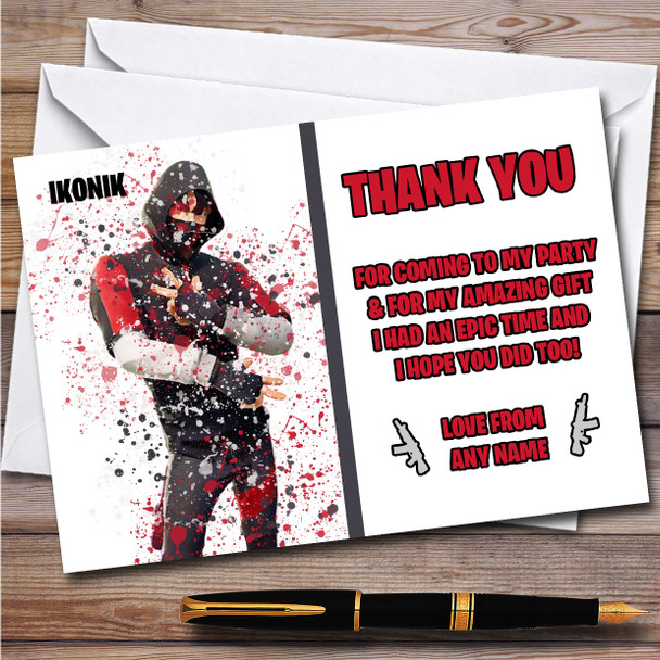 Splatter Art Gaming Fortnite Ikonik Children's Birthday Party Thank You Cards