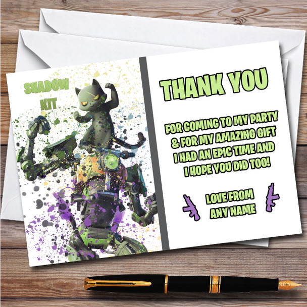 Splatter Art Gaming Fortnite Shadow Kit Birthday Party Thank You Cards