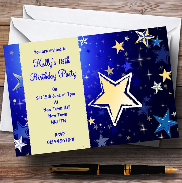 Blue & Cream Personalized Party Invitations