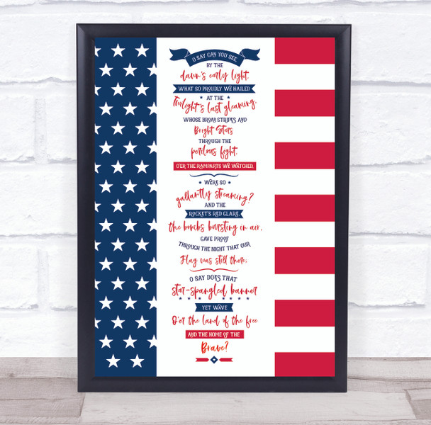 America Patriotic National Anthem Stars And Stripes Wall Art Print