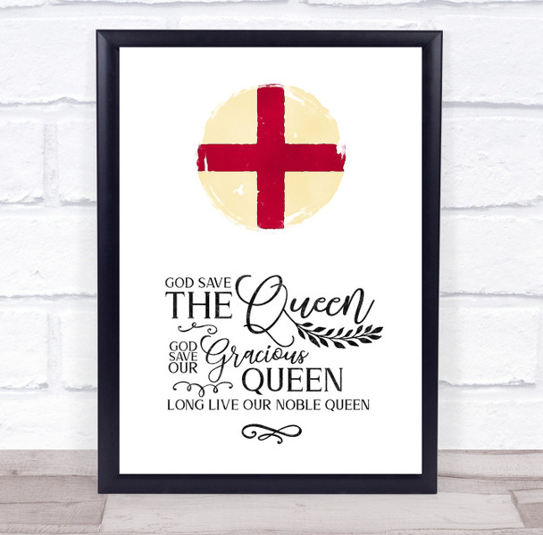 English Flag & Quote Grunge Painted Button  Wall Art Print