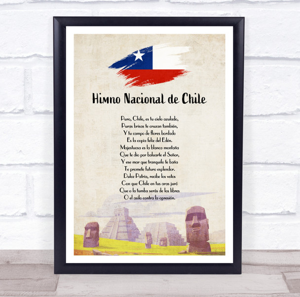 National Anthem Of Chile Easter Island Moai Wall Art Print